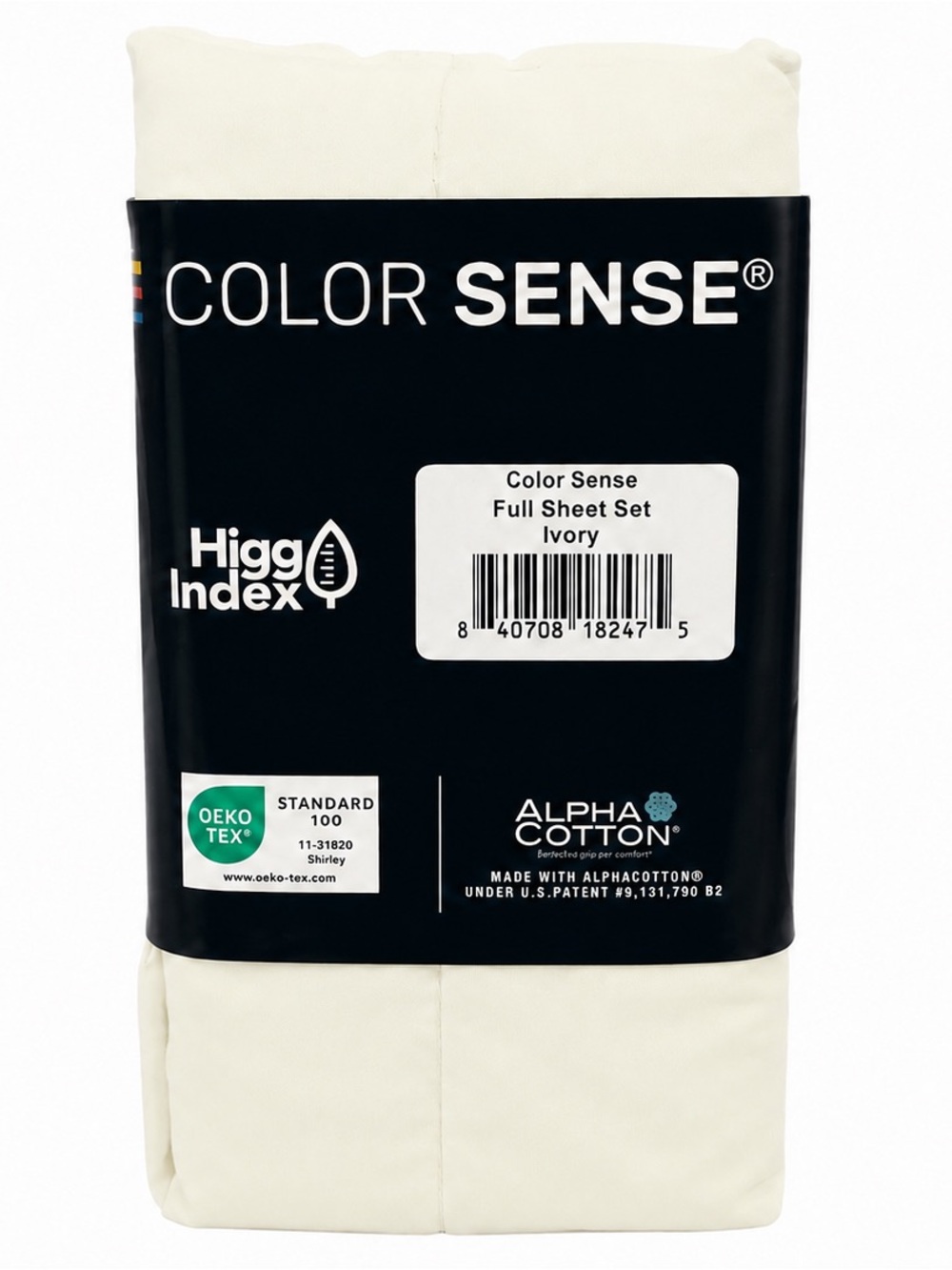 Color Sense 800 Thread Count Full Sheet Set Ivory - Picture 7 of 7